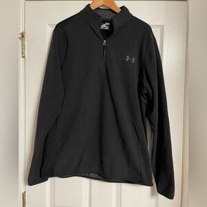 Under Armour Black and Gray ColdGear Quarter-Zip Pullover XL